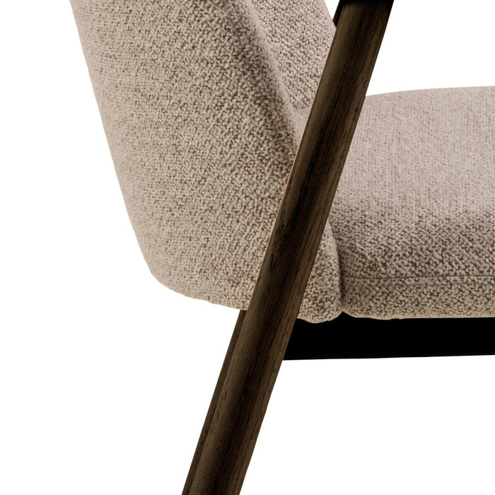 Giga Living - Eetkamerstoel - Beige - Stof - Zithoogte 49cm - Leonie - Set van 2