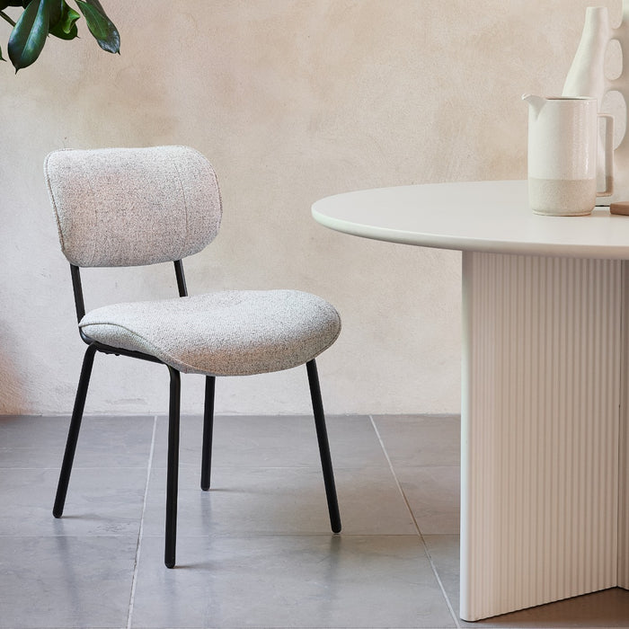 Giga Living - Eetkamerstoel Zonder Armleuning - Off White Stof - Buffalo - Set van 2