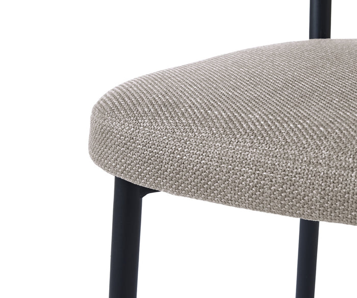 Giga Living - Eetkamerstoel Zandkleur Stof - Fowler - Set van 2