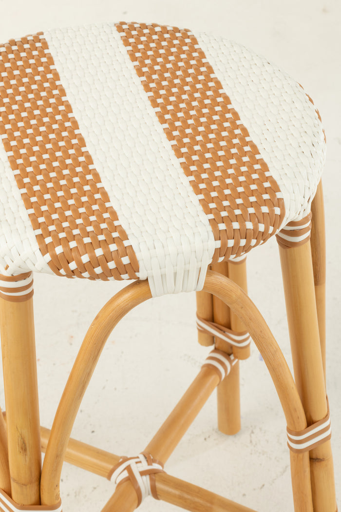 J-Line barkruk Live - rotan|kunststof - naturel|wit