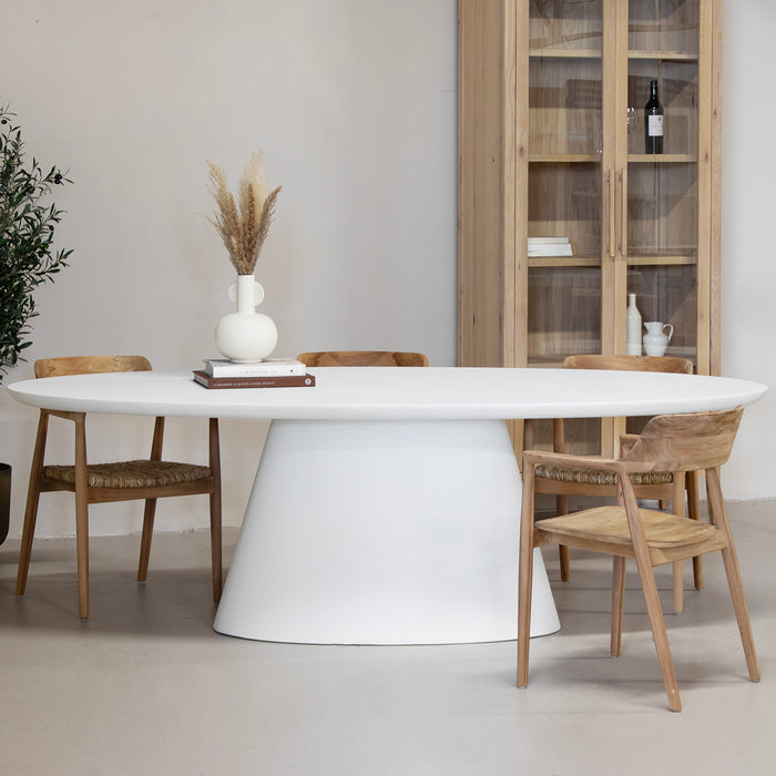 Giga Meubel - Eettafel Ovaal 300cm - Wit Eco Composiet - Cleo