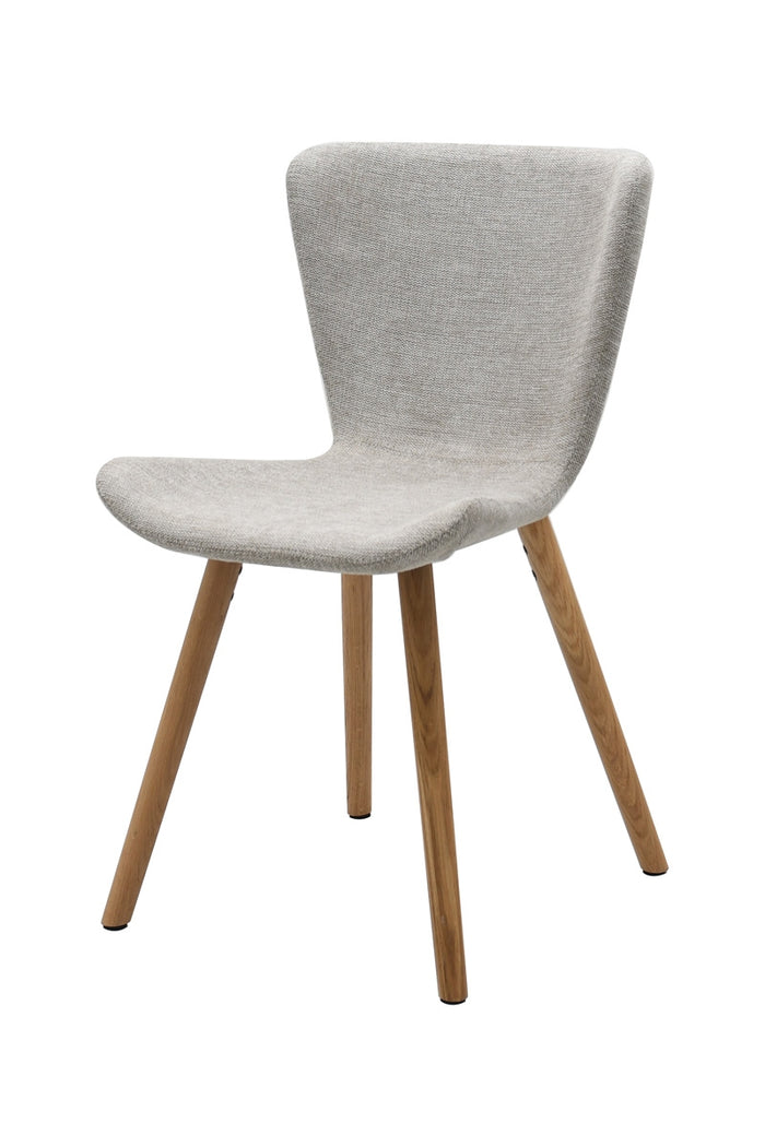 Giga Living - Eetkamerstoel Zandkleur Stof - Eikenhout - Teslin - Set van 2