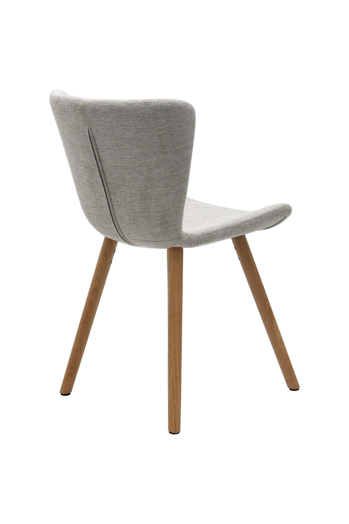 Giga Living - Eetkamerstoel Zandkleur Stof - Eikenhout - Teslin - Set van 2