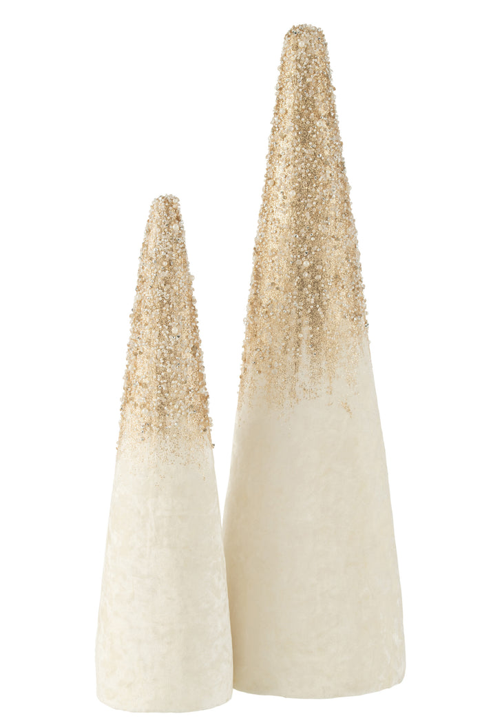 J-Line decoratie Kegel Parels - kunstleer - goud - large