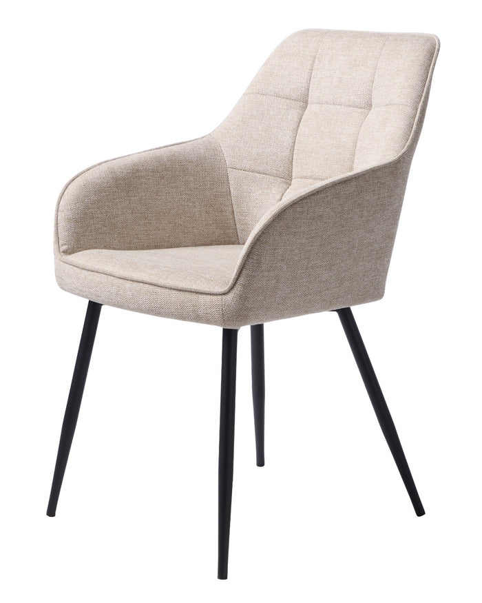 Giga Living - Eetkamerstoel Stof Zandkleur - Nolan - Set van 2