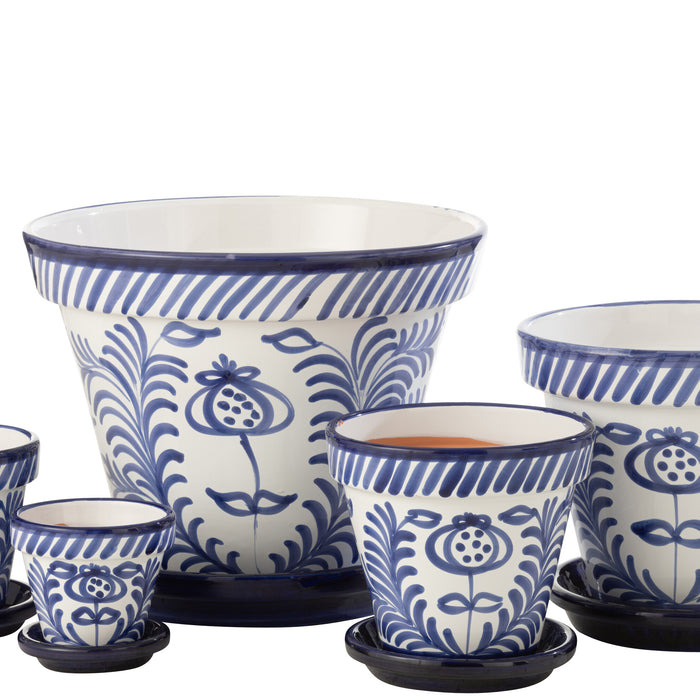 J-Line bloempot Granada Handmade + Painted - keramiek - blauw - extra large - Ø 50 cm