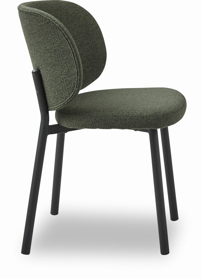 Giga Living - Eetkamerstoel Swan Forest Green Bouclé - Set van 2