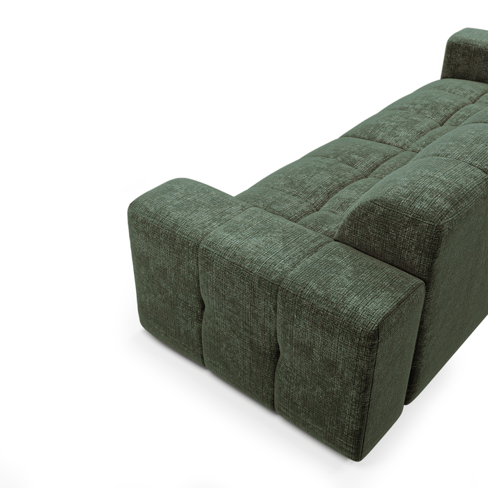 4-zitsbank in smaragdgroen fluweel met reliëfdruk