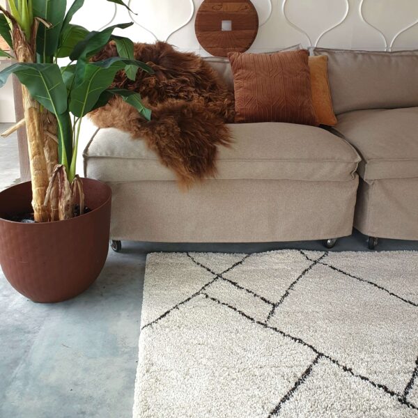 Mrcarpet Berber Vloerkleed Lines Beige|bruin|Creme 160x230cm