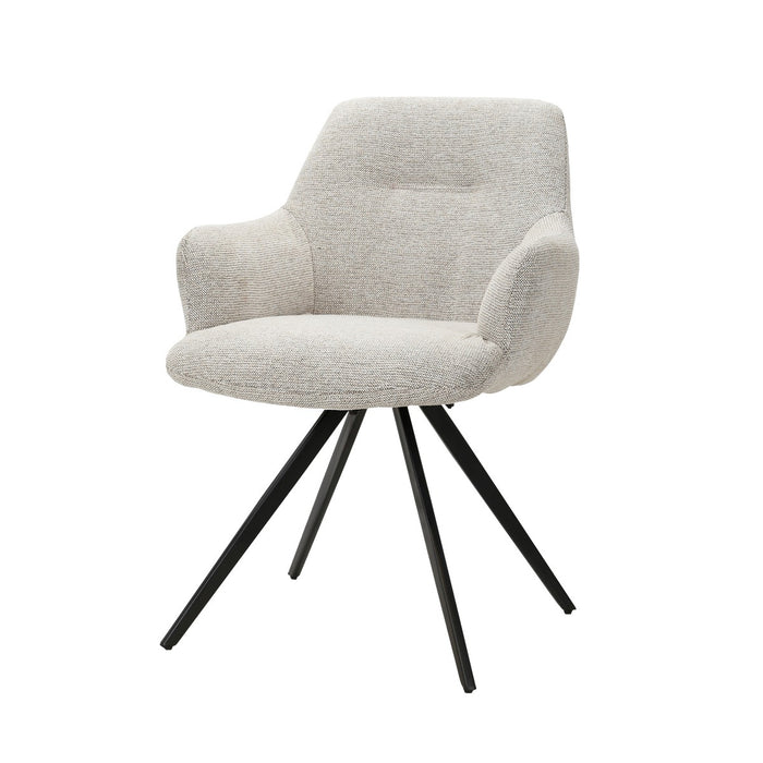 Livingfurn - Eetkamerstoel Stof Beige - Doreen - Set van 2