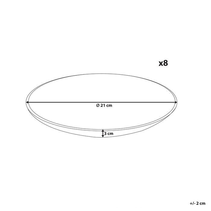 Beliani - JUNIPER - Bijzetborden set van 8 - Lichtblauw - Steengoed