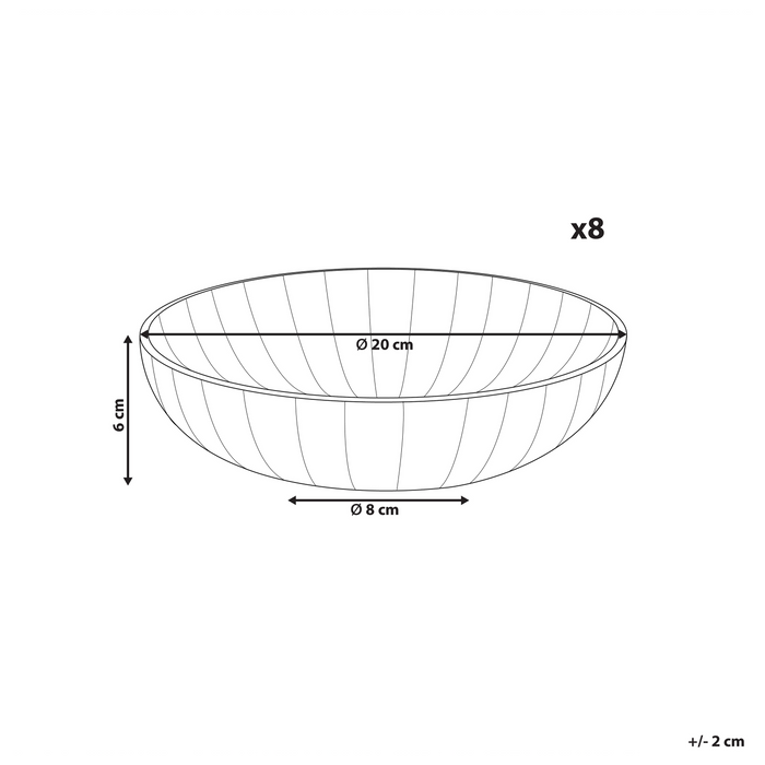 Beliani - NETTLE - Diepe borden set van 8 - Wit - Steengoed