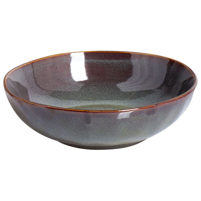 Beliani - THYME - Diepe borden set van 8 - Donkergroen - Steengoed