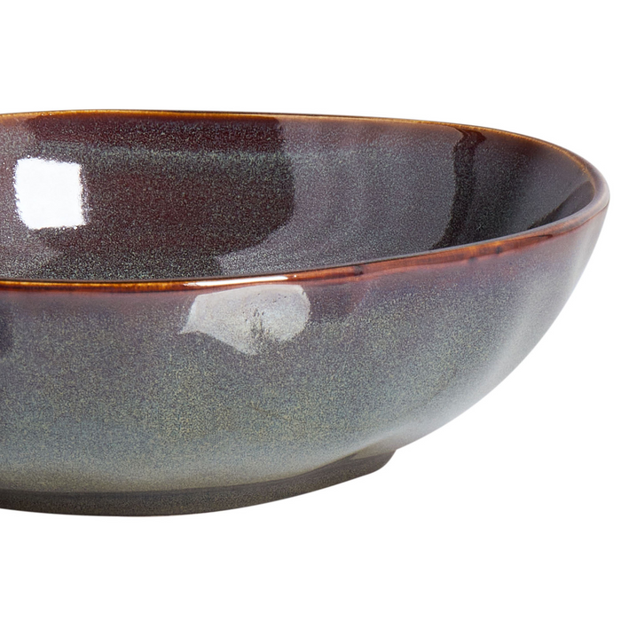 Beliani - THYME - Diepe borden set van 8 - Donkergroen - Steengoed