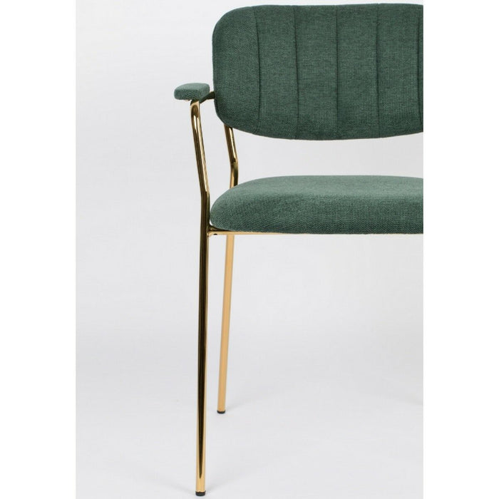 Puur - Viken armstoel stof donkergroen - goud onderstel