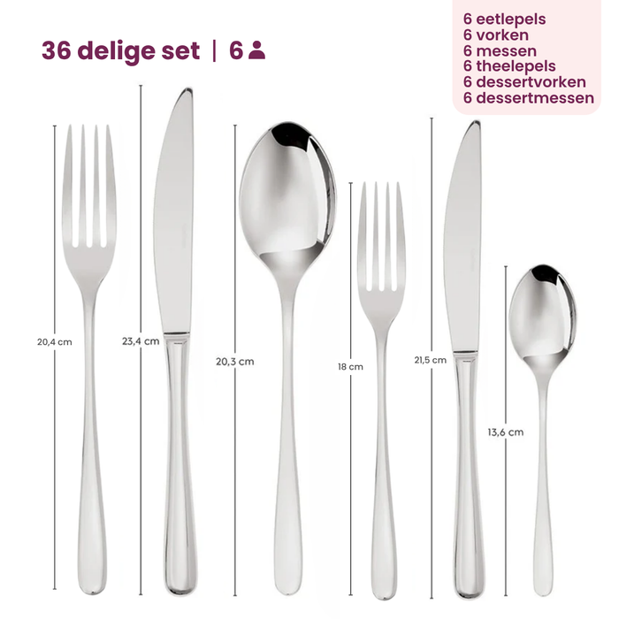 Sambonet Bestekset Taste - Champagne - 36 delig | 6 personen