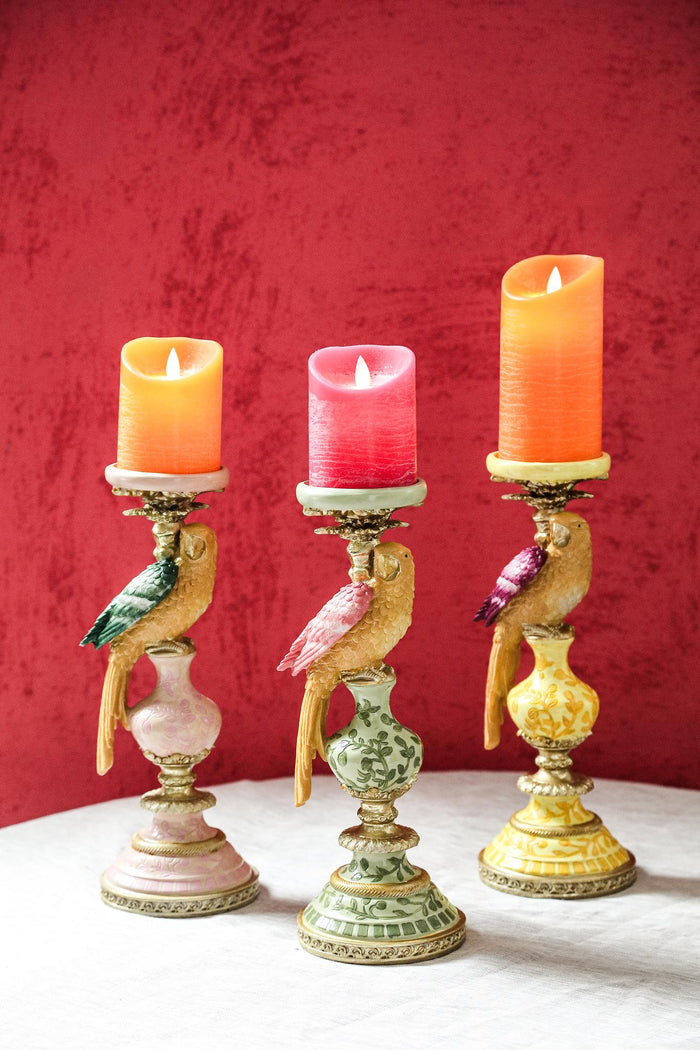 PTMD Kandelaar Brittani - 12x12x32 cm - Parrafin - Groen