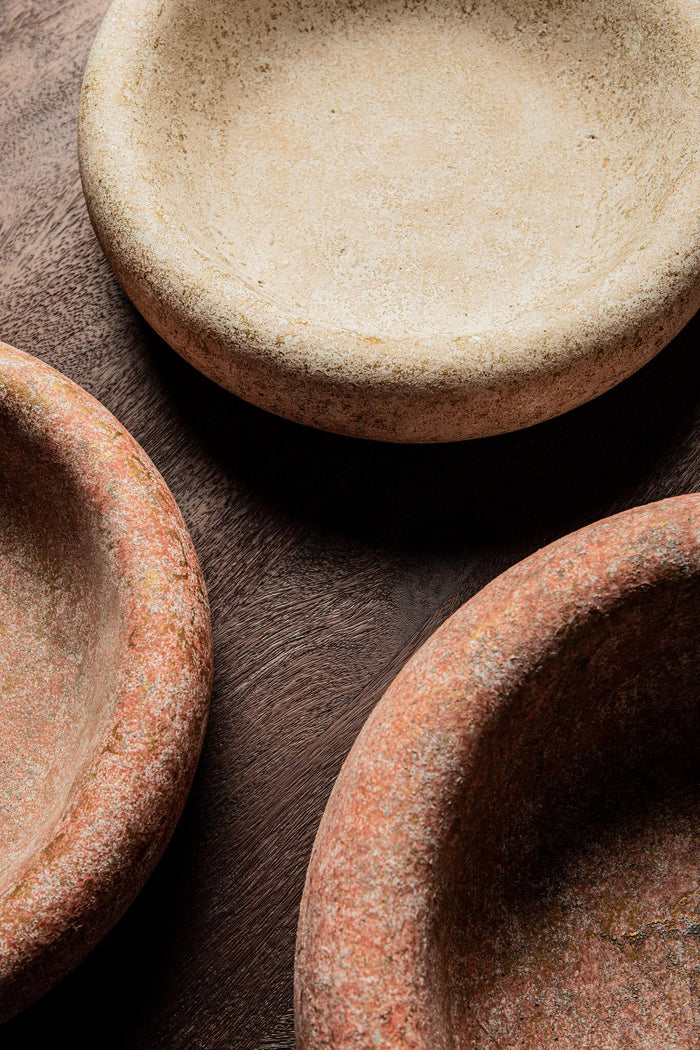 PTMD Aly Cream cement round bowl small