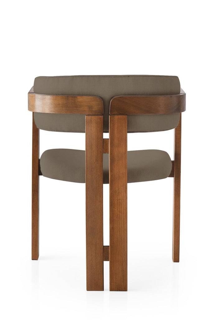 Giga Meubel - Eetkamerstoel Walnoot - Bruin|Linnen - Cozy