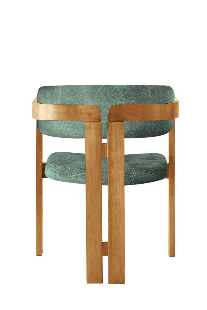 Giga Meubel - Eetkamerstoel Naturel - Groen|Stof - Cozy