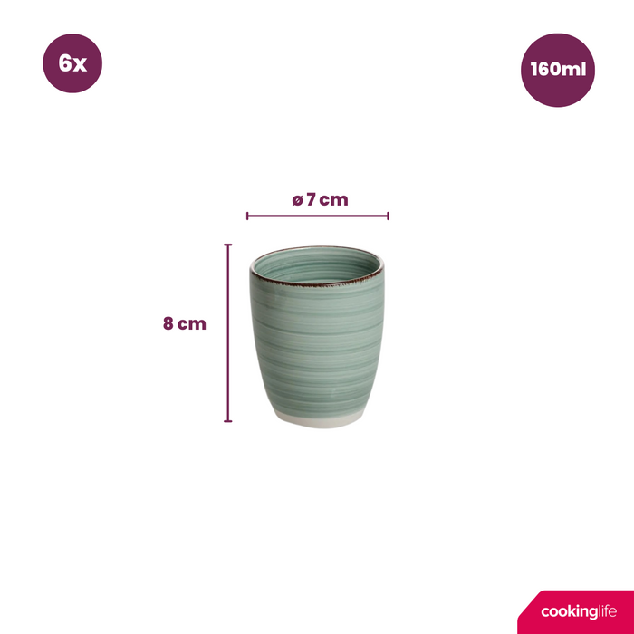 Studio Tavola Koffiekopjes Summer Green 160 ml - 6 stuks