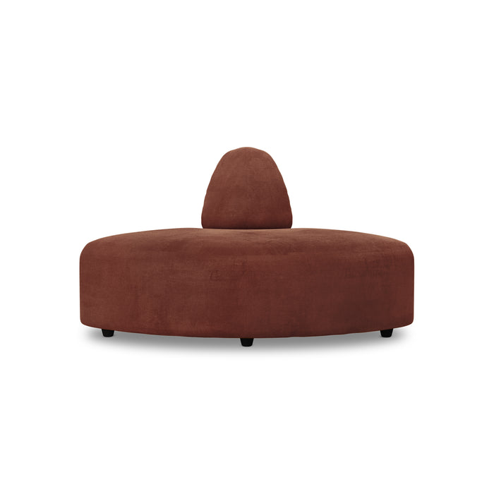 HKliving Jax Bank Element - Hoekstuk Rond - Royal Velvet - Magnolia