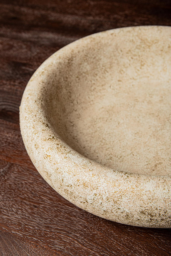 PTMD Aly Cream cement round bowl small