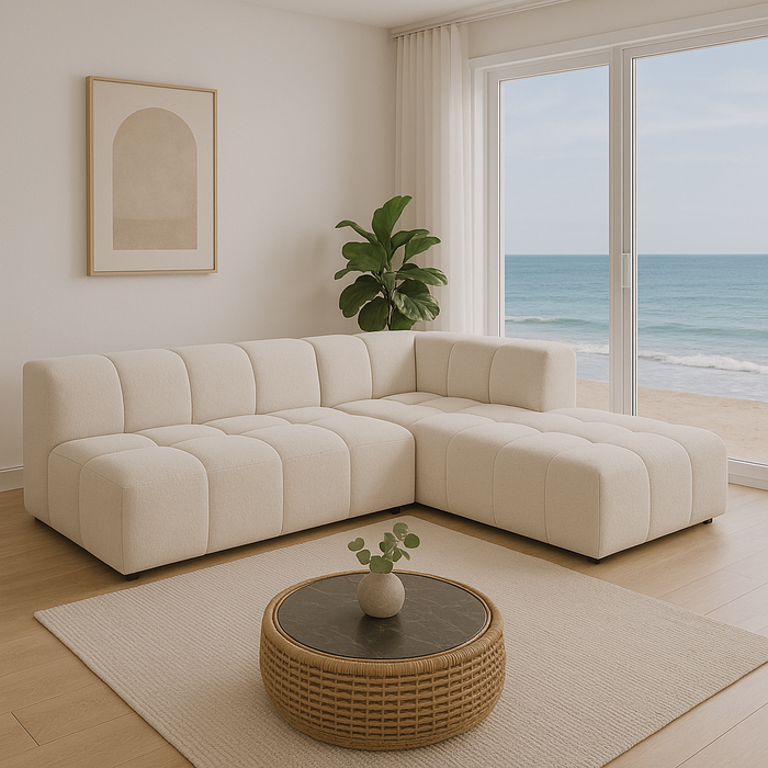 Hoekbank Belami creme rechts Kare Design