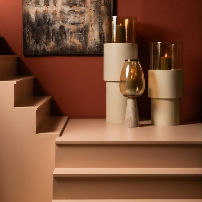 PTMD Soon Cream Iron Floor Stormlight Luster Glass L