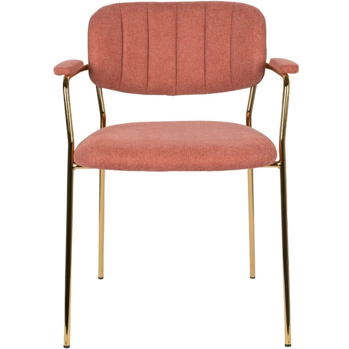 Puur - Viken armstoel stof roze - goud onderstel