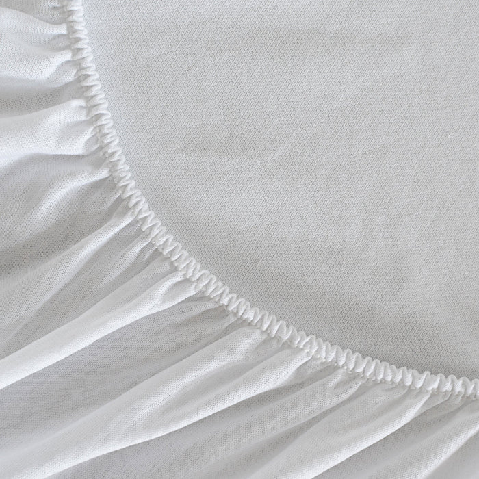 Jersey katoen Waterdichte matrasbeschermer Basic, Wit, 100% Katoen (basisstof en rok) Polyurethaan (coating), de kwaliteit van