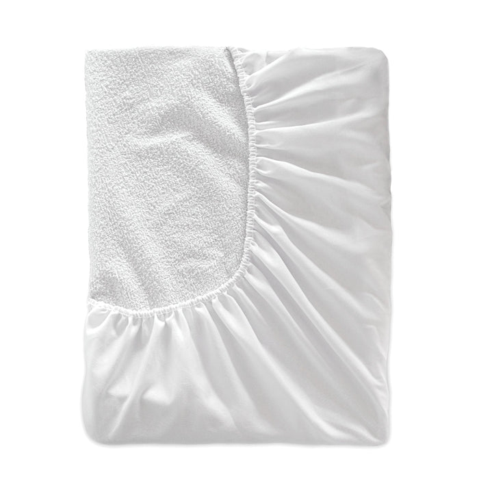 Rizo katoen Waterdichte matrasbeschermer Basic Kids, Wit, 100% Katoen (basisstof) Polyurethaan (coating) 100% Polyester (rok), de kwaliteit van