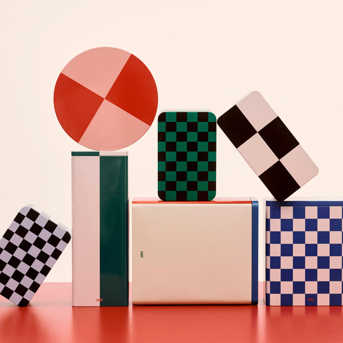 HAY Tin Voorraadblik X-Large - Off-White / Burgundy / Groen