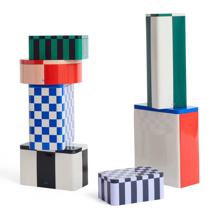 HAY Tin Voorraadblik X-Large - Off-White / Burgundy / Groen