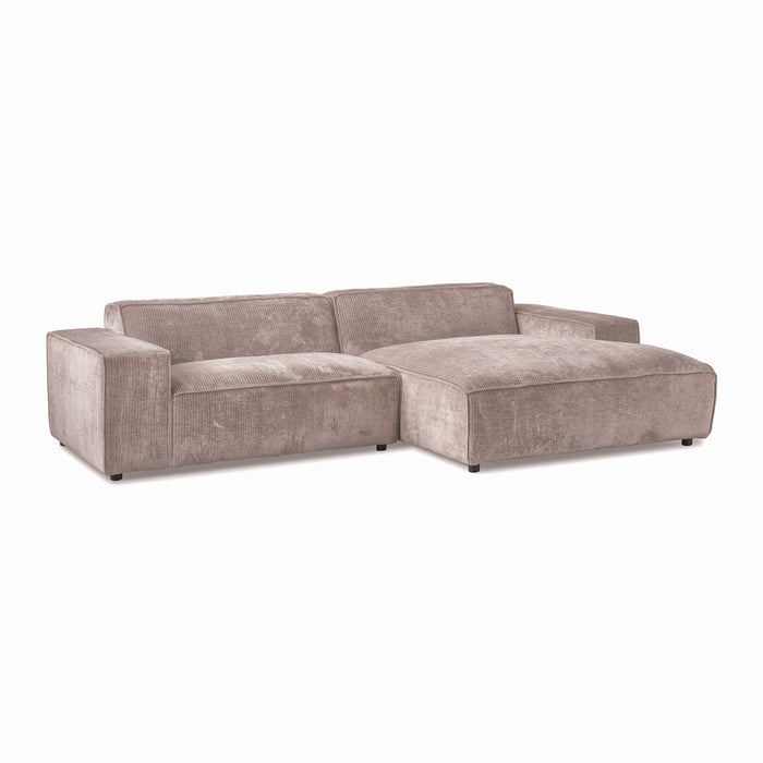by fonQ Chunky Hoekbank met Chaise Longue Rechts - Rib - Taupe