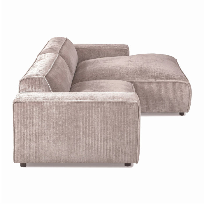 by fonQ Chunky Hoekbank met Chaise Longue Rechts - Rib - Taupe