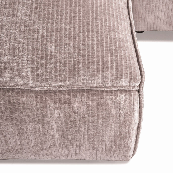by fonQ Chunky Hoekbank met Chaise Longue Links - Rib - Taupe