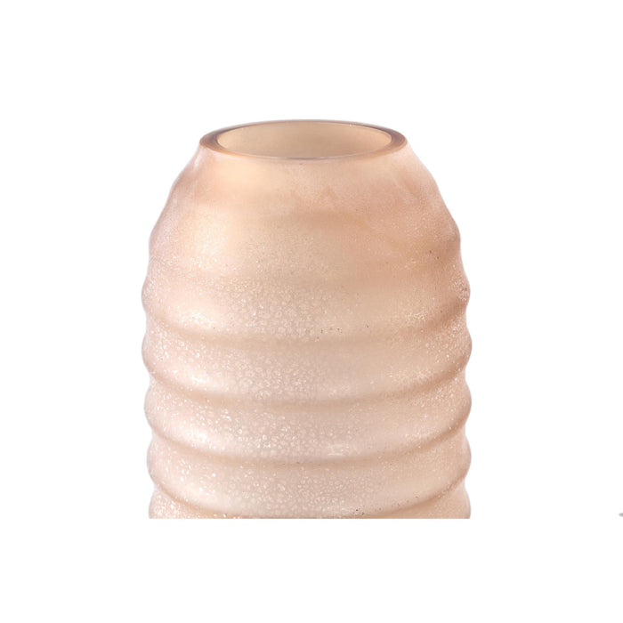 PTMD Yana Brown Matte Ribbed Glass Vase Round High L