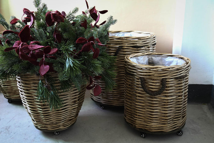 PTMD Mand Tifa - 62x62x62 cm - Wilg - Naturel - Set van 2