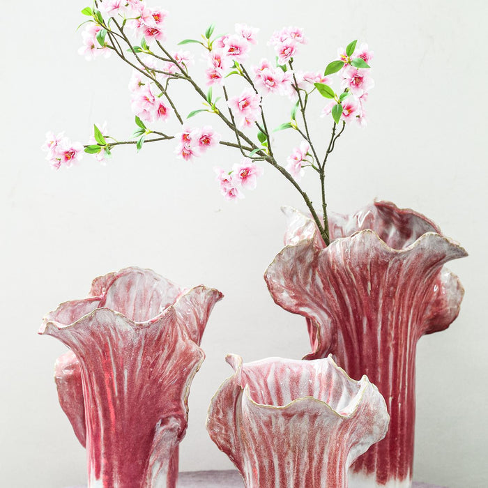 PTMD Swing Pink Ceramic Pot Cabbage Shape M