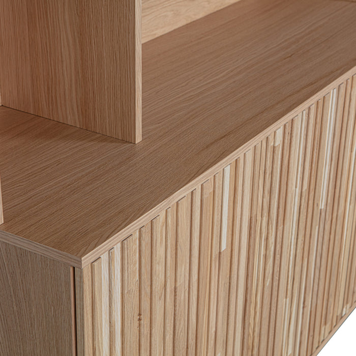 WOOOD New Gravure Wandkast B 200 cm - Eiken - Naturel