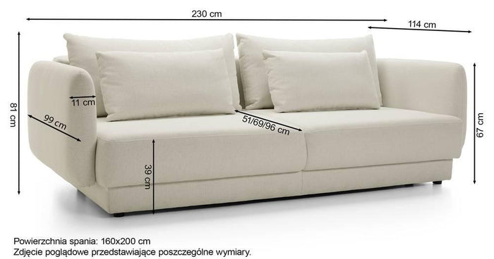 NADUVI Collection 3-zitsslaapbank Dehlia met opbergvak