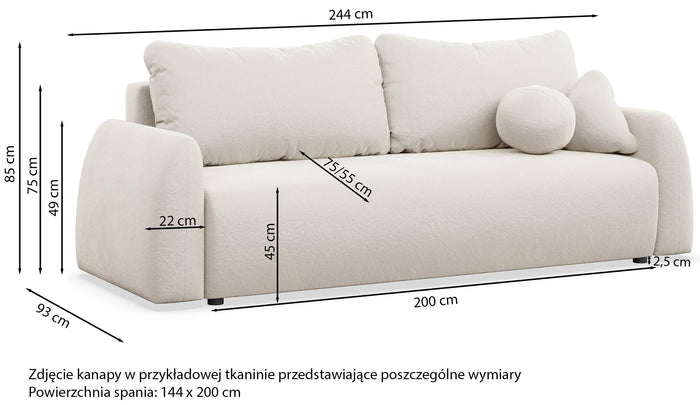 NADUVI Collection 3-zitsslaapbank Theia