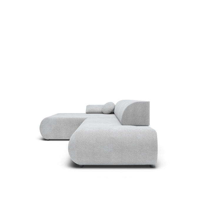 by fonQ Wisp Hoekbank met Chaise Longue Links met Slaapfunctie - Chenille - Grijs