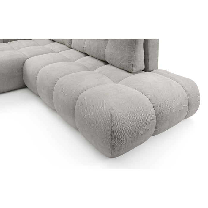 by fonQ Charme Hoekbank Links met Slaapfunctie - Chenille - Lichtgrijs