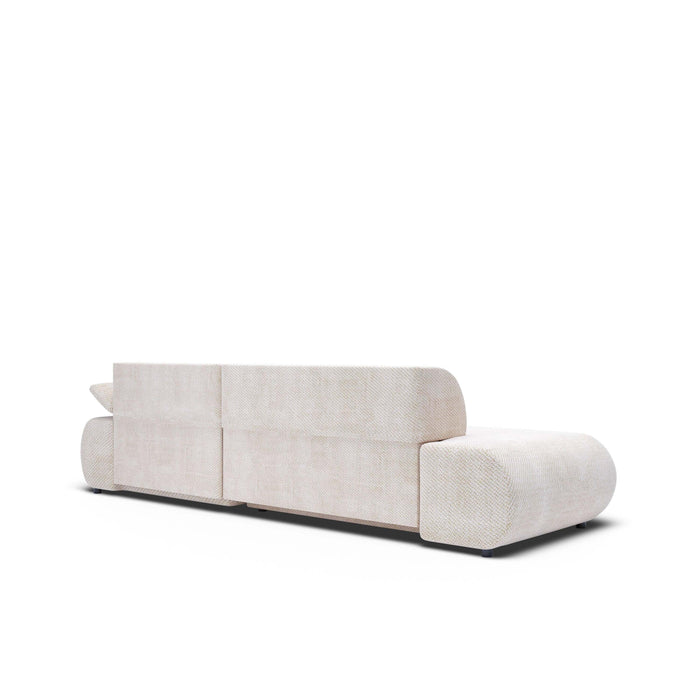 by fonQ Wisp Hoekbank met Chaise Longue Rechts met Slaapfunctie - Chenille - Greige