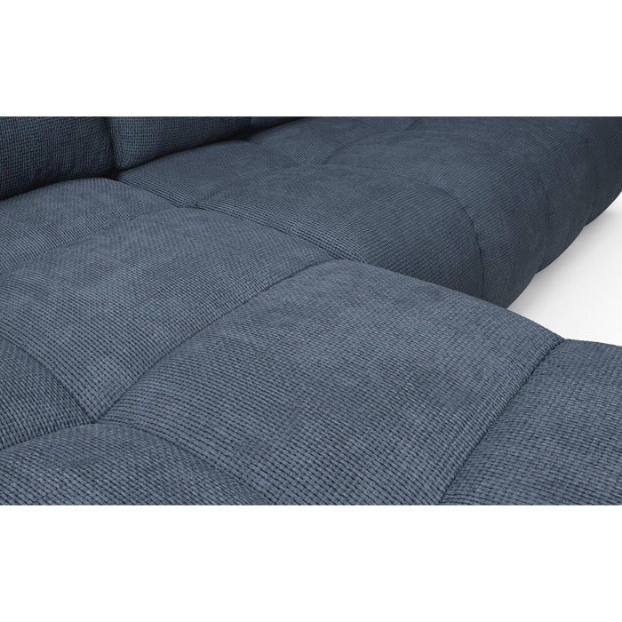 by fonQ Charme Hoekbank Links met Slaapfunctie - Chenille - Marineblauw