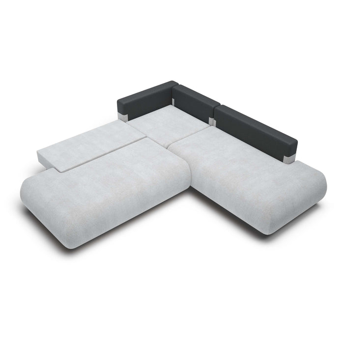 by fonQ Wisp Hoekbank Links/Rechts met Slaapfunctie - Chenille - Grijs