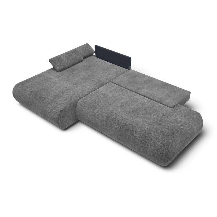 by fonQ Wisp Hoekbank met Chaise Longue Links met Slaapfunctie - Chenille - Antraciet