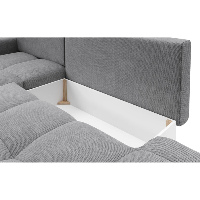 by fonQ Charme Hoekbank Links met Slaapfunctie - Chenille - Donkergrijs